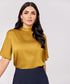Brown Flared Short Sleeve Top